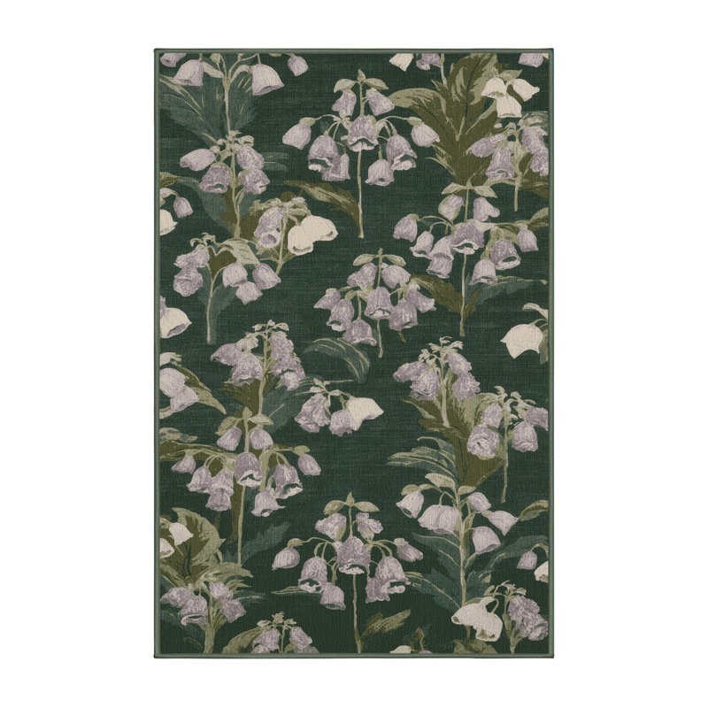 Tapis vert botanique lavable à la machine, Rectangulaire 2 pi x 3 pi