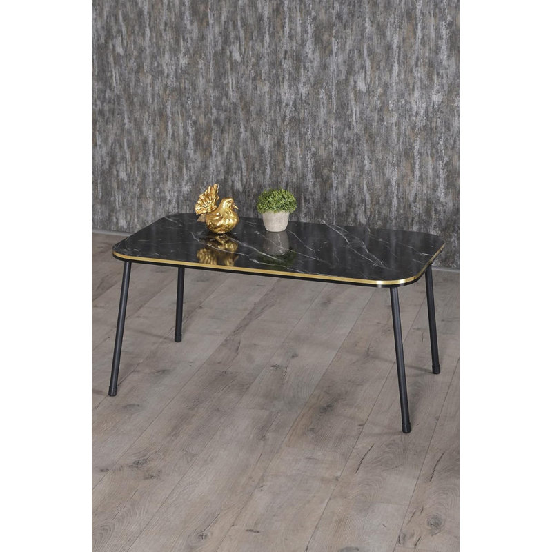 Aryana Living Room Table Set, Black Marble