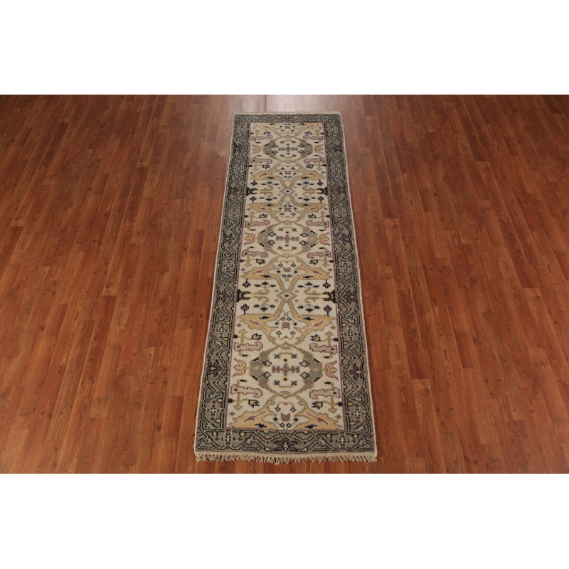 Tapis de couloir indien en laine Oushak All-Over 3x8