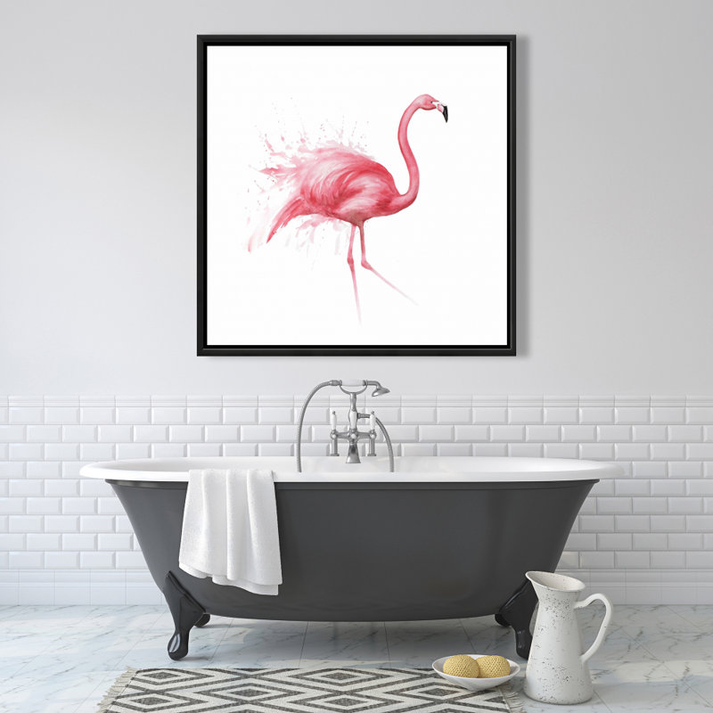 «Pink Flamingo Watercolor» sur toile