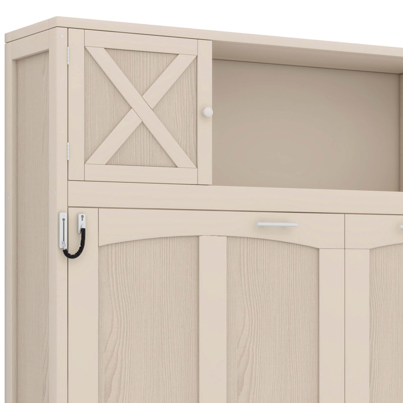 Lit escamotable double pleine grandeur avec armoires de rangement incluses - un essentiel pour économiser de l'espace