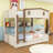 Wooden Bunk Bed with Trundle and Side Shelves and Ladder-505772088-505772091
