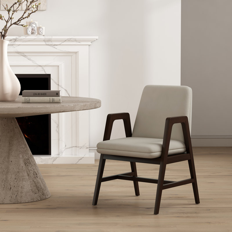 Fauteuil de salle à manger rembourré Stella, Champagne 