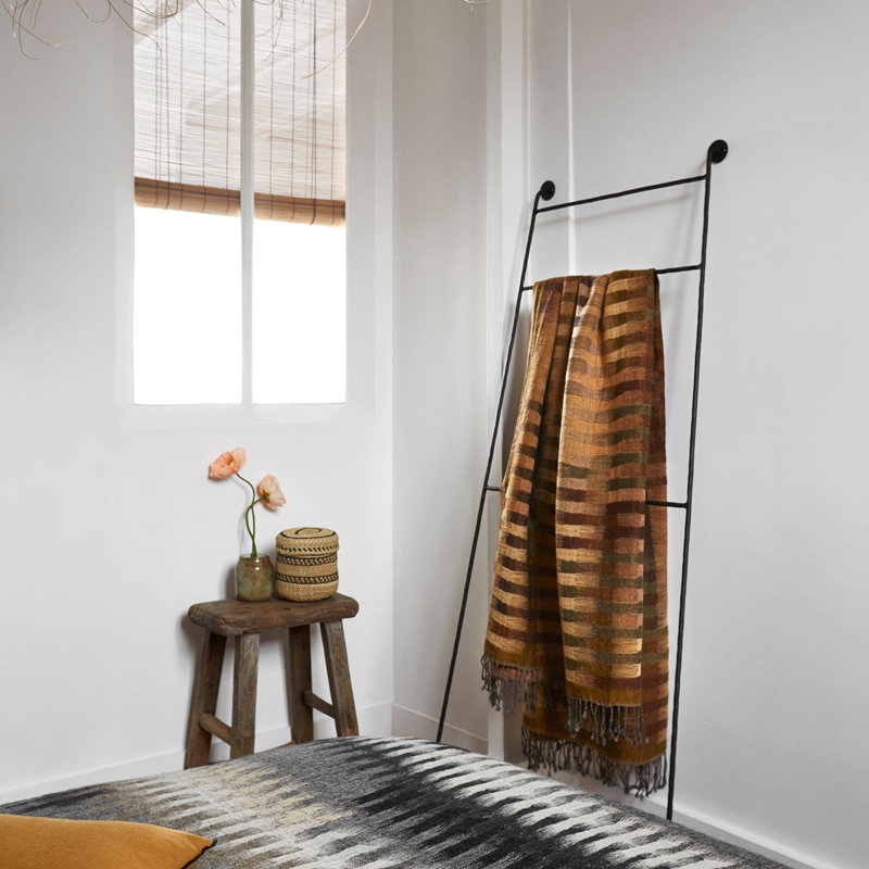 Khan Throw Blanket, Pale Grey