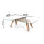 Table de tennis de table d'intérieur haut de gamme avec verre trempé transparent et bois de noyer