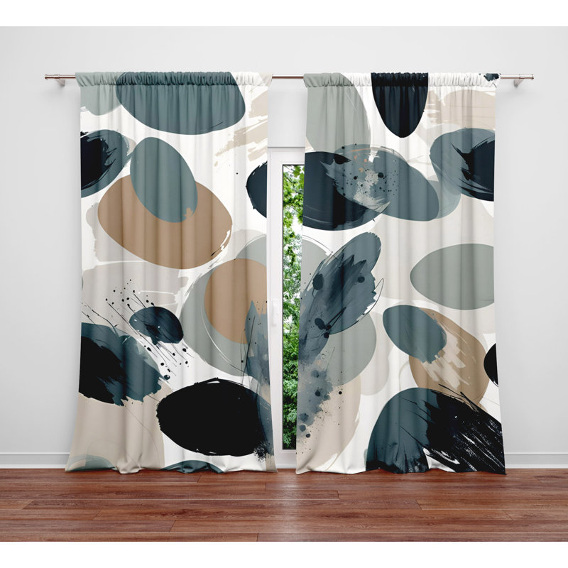 Paire de rideaux semi-transparents en polyester Elitza, L 20 po x L 61 po