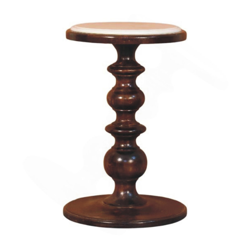 Wood Bellmont Marble-Top Side Table,Brown With Pattern