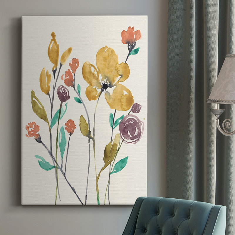 «Whimsy Flowers II», reproduction sur toile tendue, L 12 po x H 18 po