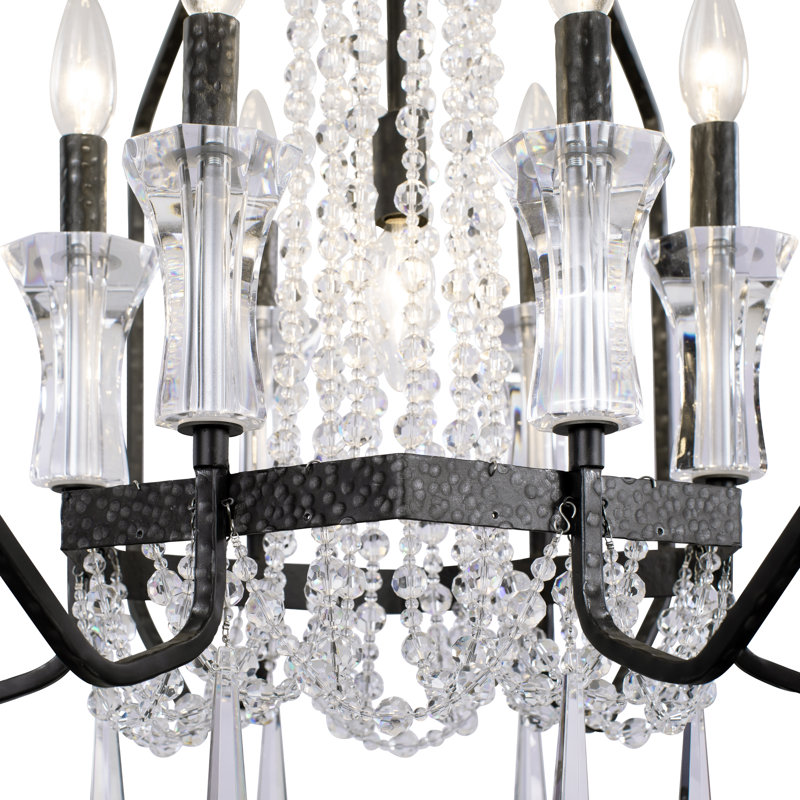 Lustre géométrique à 4 lumières de style bougie Jarrett, Onyx