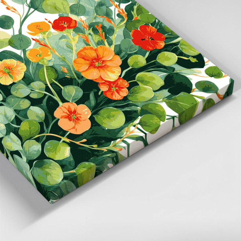 Art mural sur toile légumes vert capucine, H 32 po x l 32 po