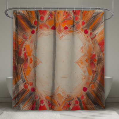 Abstract Circular Shapes Shower Curtains Extra Long
