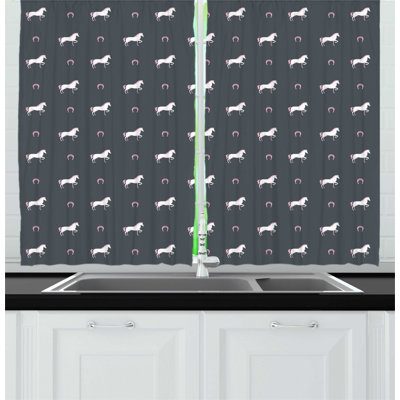 Horses Tailored Kitchen Curtain