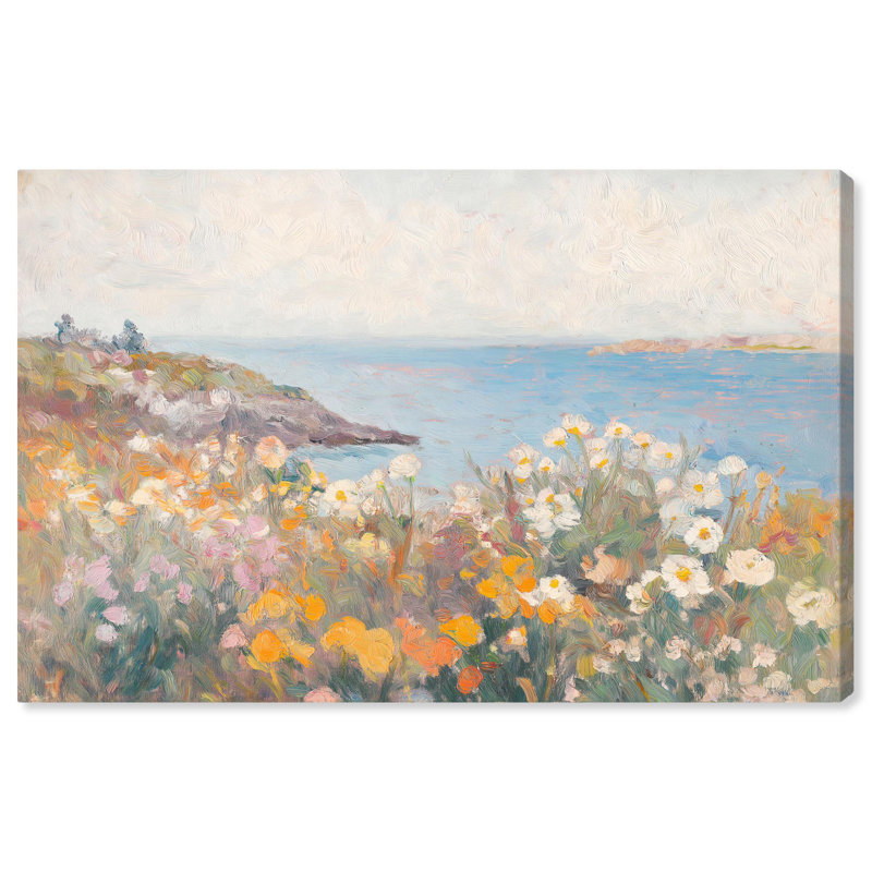 Seaside Garden Impressionist Wrapped Canvas Art, 24" x 16"