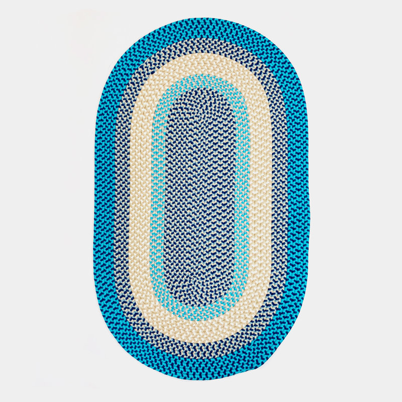 Tapis intérieur / extérieur Quinebaug - turquoise, Ovale 13 pi x 16 pi