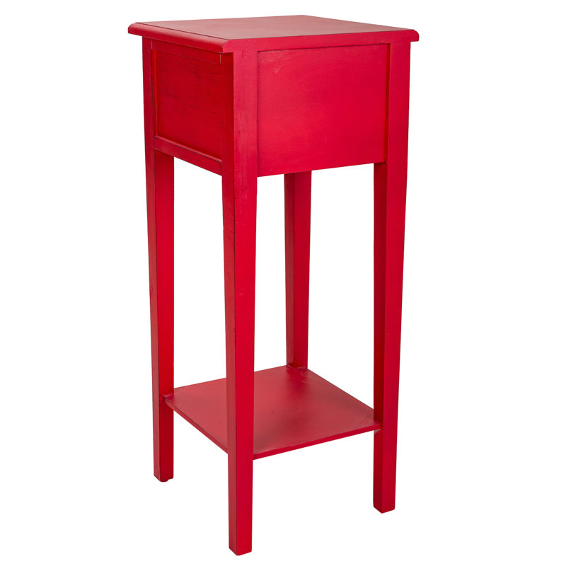 Kimonte 33 cm W Bedside Table, Red