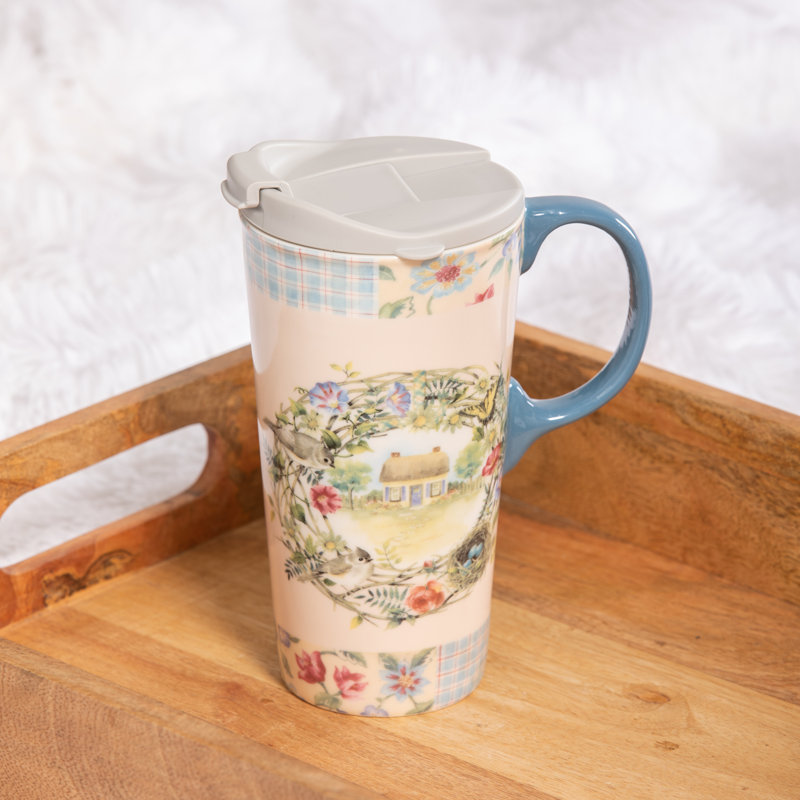 Rosalind Wheeler Aristteles 17oz. Ceramic Travel Mug
