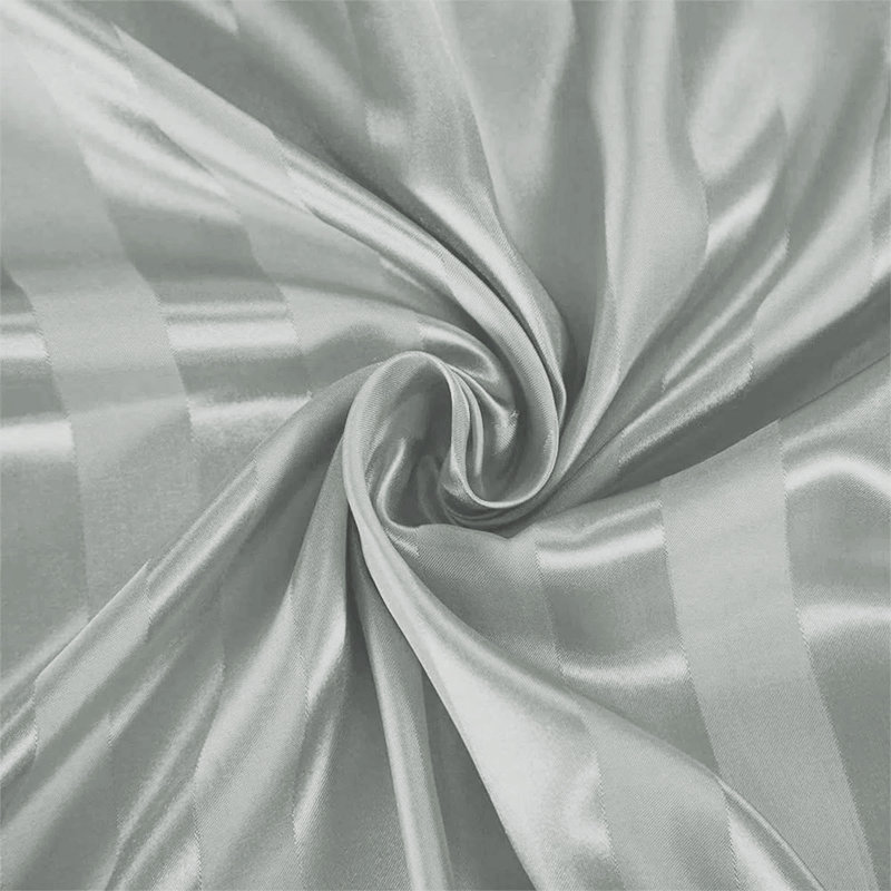 Premium Stripe Fitted Sheet - Deep Pocket, Wrinkle-Free, Ultra Soft Microfiber Bed Sheet, Grey Striped, Kingsize (5')