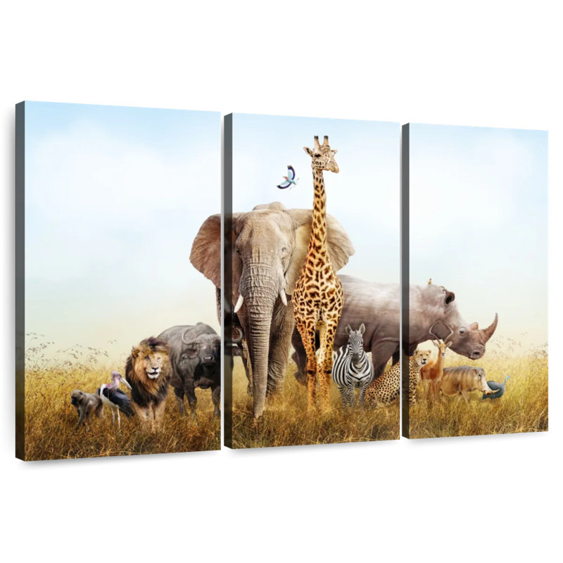 Kenyan Safari Animals, 32" H x 50" W