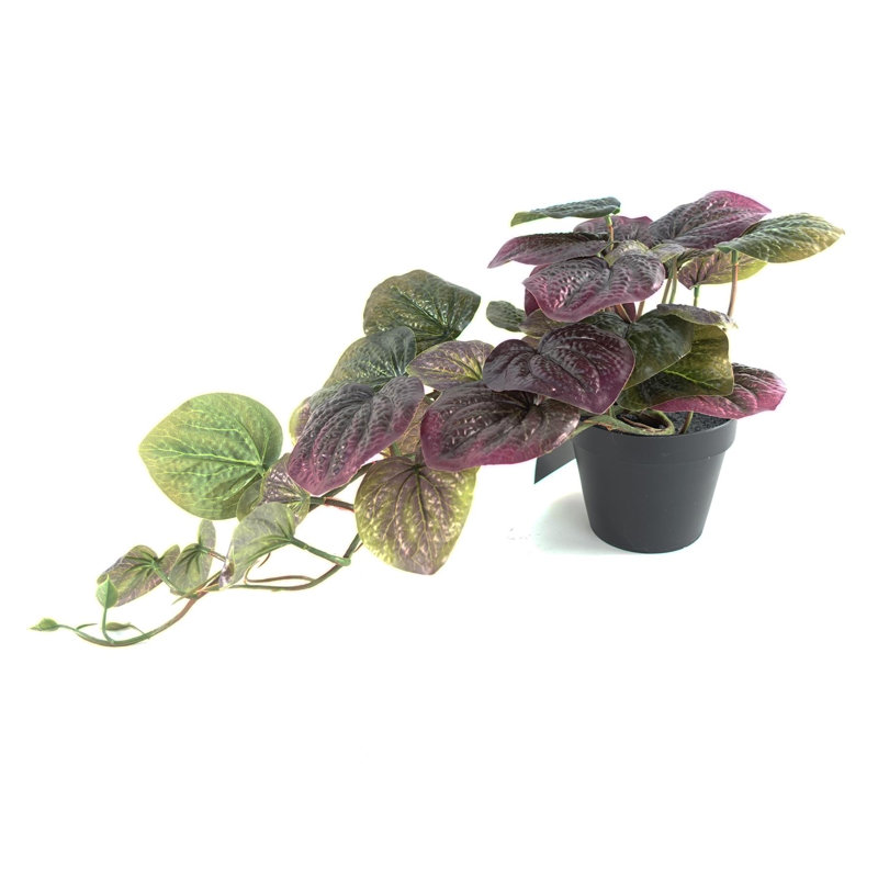 35cm Faux Plant in Pot Liner, Purple