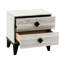 Table de chevet en chêne brun rustique crémeux avec surface en faux marbre, style 23 x 15 x 23
