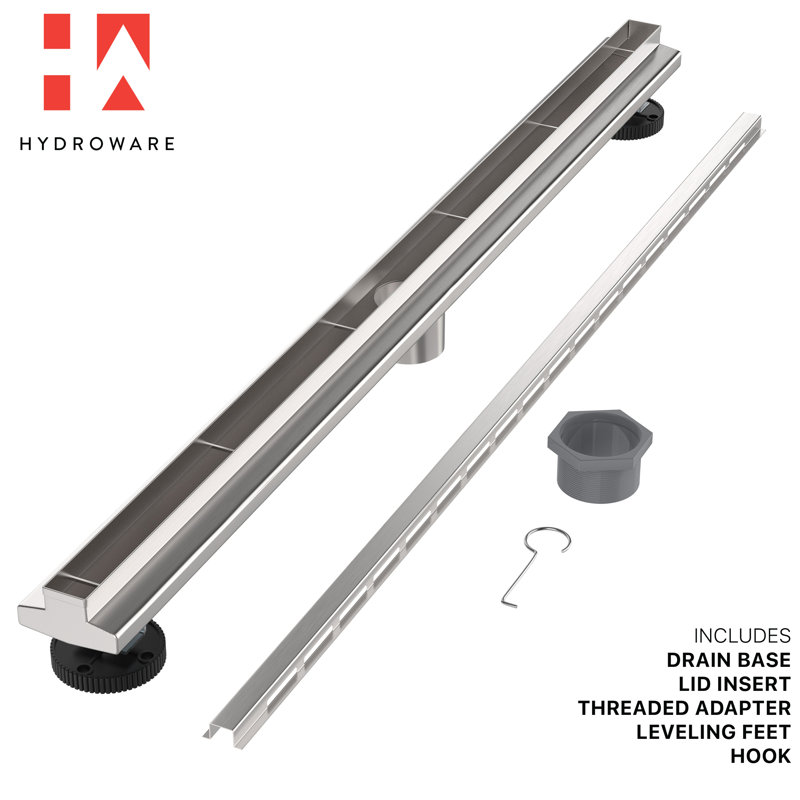 Drain de douche linéaire moderne 36 po - Fente mince de 1 po