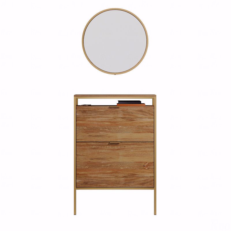 Armoire de rangement à chaussures murale avec miroir