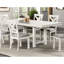 Table de salle à manger rectangulaire contemporaine en chêne blanc rustique avec fonction extensible, placage