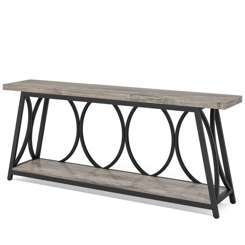 Farmhouse Console Table, Black, Gray