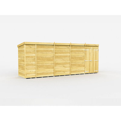18ft x 4ft Pent Shed - Double Door without Windows