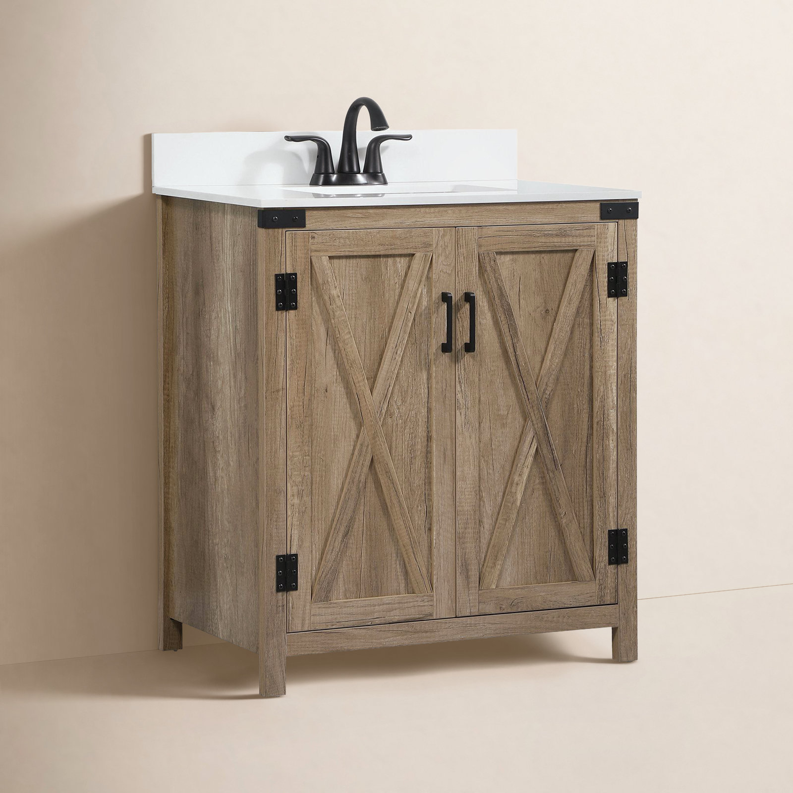 Slayton 30'' Single Bathroom Vanity, Natural Oak