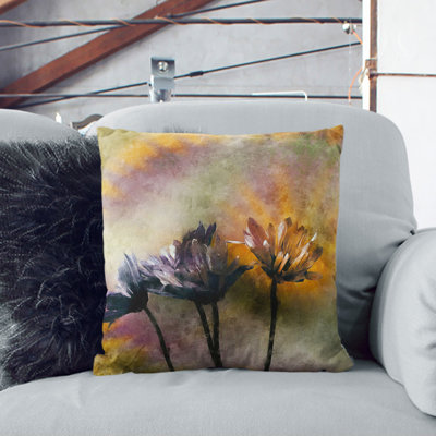 Three Daisies Scatter Cushion with Filling