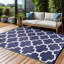 Tapis intérieur / extérieur bleu / blanc rectangulaire en polypropylène Aldo-960560318