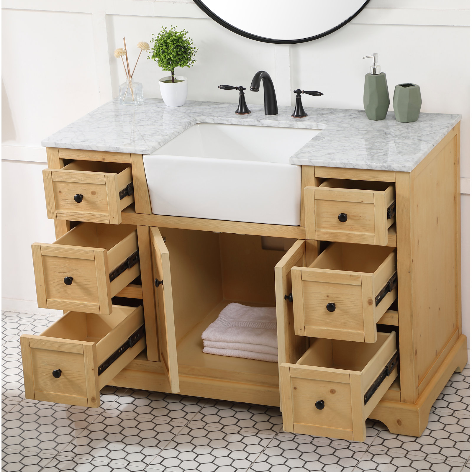 Pardue 48'' Single Bathroom Vanity, Natural Wood