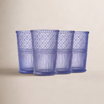 Claro Ribbed Crystal Drinking Glass