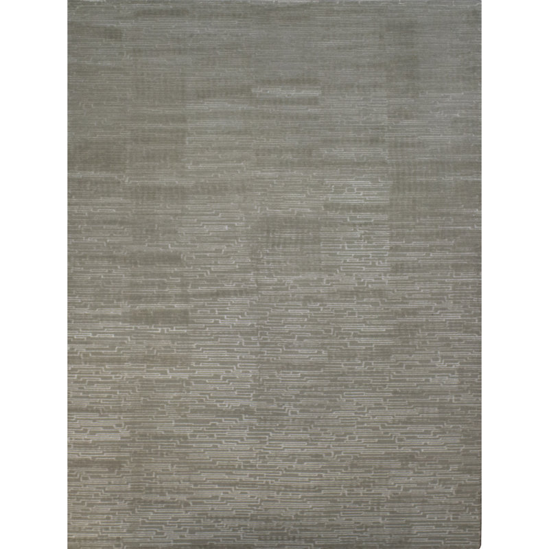 Hand Knotted Area Rug in Celadon, Rectangle 6' x 9'
