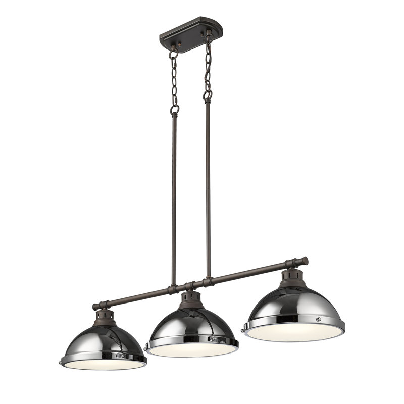 Laramy 3-Light Linear Pendant, Rubbed Bronze,  Chrome