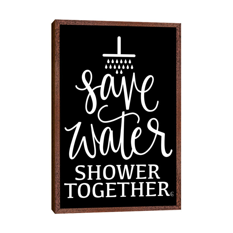 Shower Together - Print on Canvas, 152.4cm H x 101.6cm W x 3.81cm D, Classic Brown Wood Framed