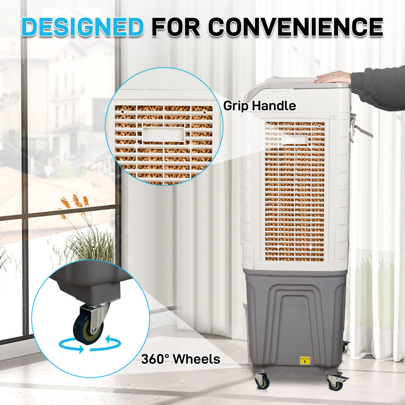 Refroidisseur par évaporation portable 15,85 gallons avec télécommande incluse