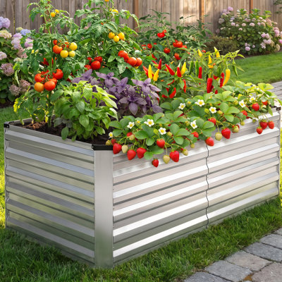 6 ft. x 3 ft. x 2 ft. Galvanized Steel Raised Garden Bed, Extra-Deep Outdoor Metal Planter Box