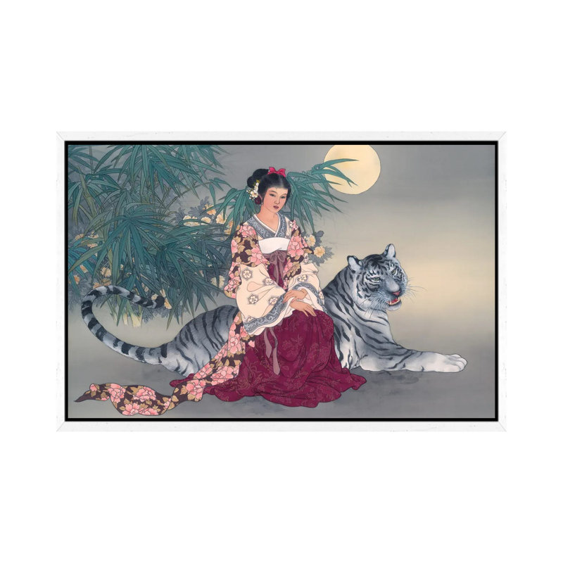 Spiritual Journey - Painting on Canvas, 66.04 cm H x 45.72 cm W, White Framed