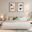 Lit plateforme tapissier avec tissu épais et design élégant en forme de courbe-1109244420