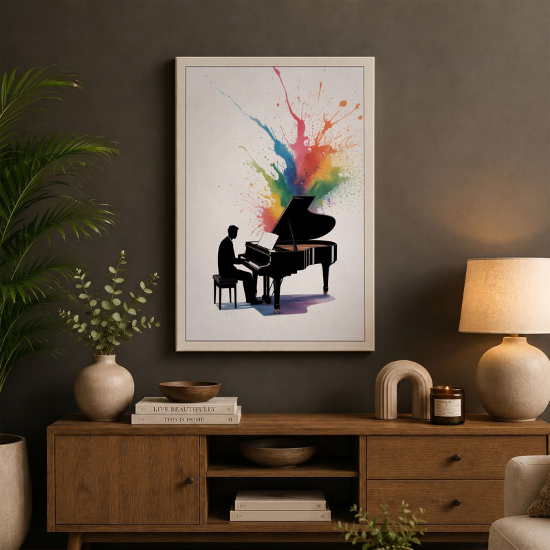 Music in Colour Modern - Wrapped Canvas, Cream Border, 24x16 - 61.0 x 40.6 cm