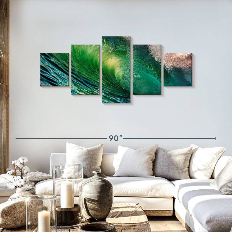 Green Ocean Wave, 30" H x 68" W