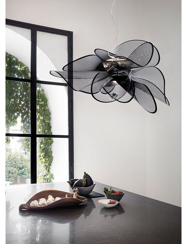 Lampe à suspension Slamp La Belle Étoile en noir avec lumière DEL