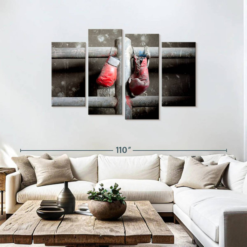 Retired boxing gloves Sireci, H 48 po x l 75 po