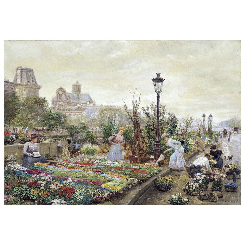 Leinwandbild Flower Market von Firmin Girard