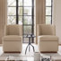 Fauteuil d'appoint rembourré avec accoudoirs à dossier plein et chaise demi-tonneau avec base en bois massif