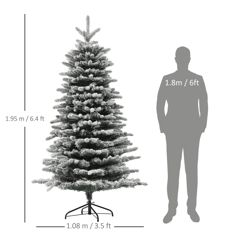 Arbre de Noël artificiel pin de montagne préinstallé 6,5 pi HOMcom, H 6,5 pi