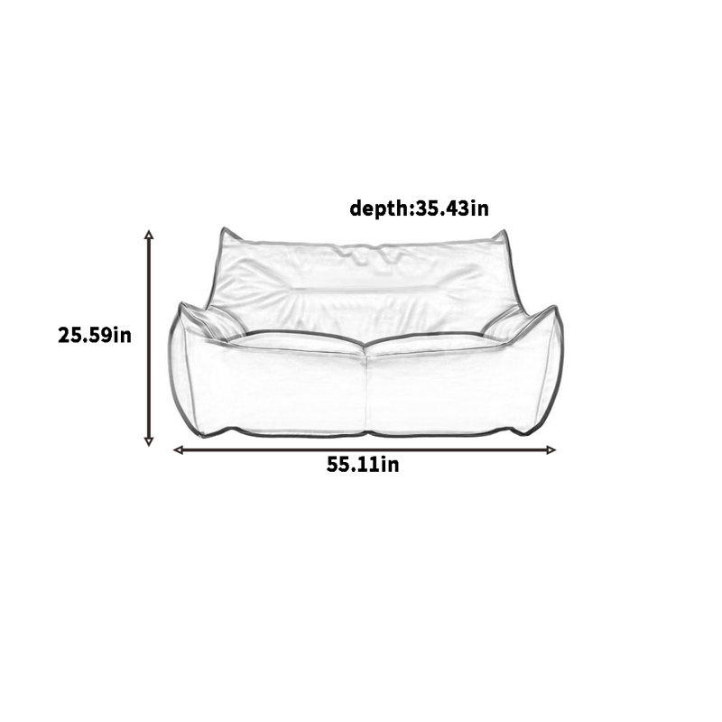 Canapé à billes rétro, H 25,59 po x l 55,11 po x P 35,43 po, Beige