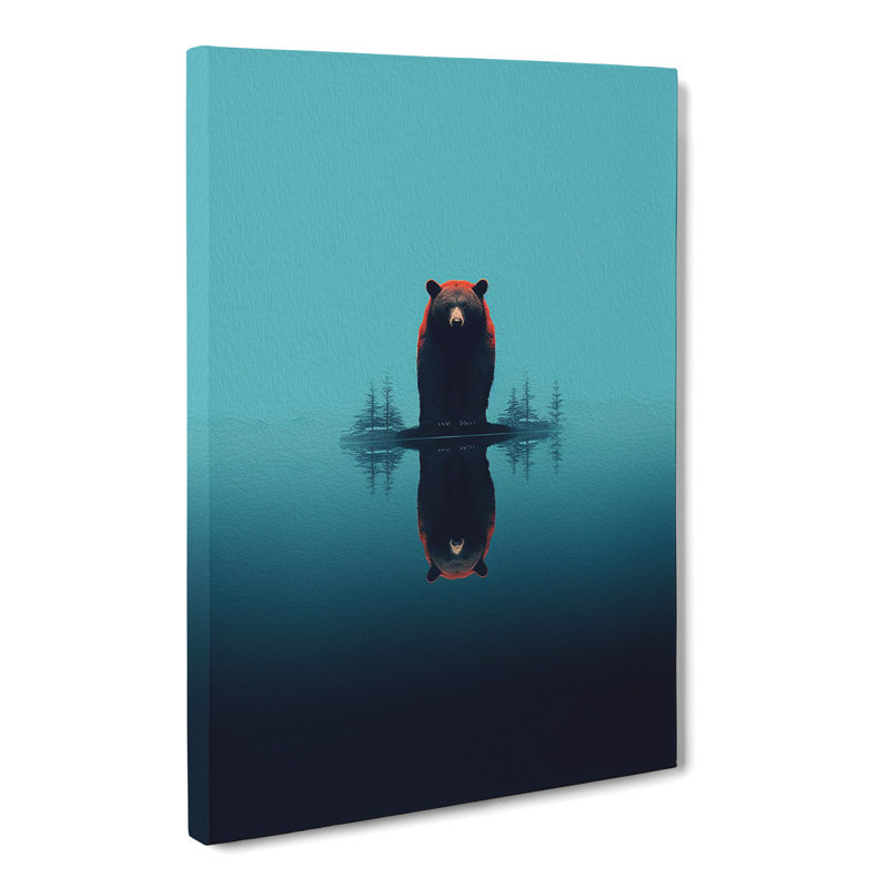 Bear Minimalism - Wrapped Canvas, 50cm H x 35cm W x 3cm D